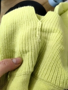2024冬春季前短后长宽松版清新浅黄绿色女装针织衫羊毛衫毛衣