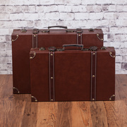 英伦欧式复古手提箱，整理储物木箱子收纳橱窗，陈列摄影道具木质皮箱