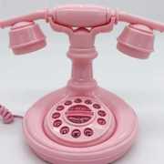 个性酒店复古电话机卡通有线座机粉色可爱家用电话机可做道具拍摄