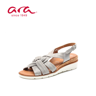 ara德国鹦鹉舒适女鞋夏季一字型，搭扣露趾粗跟全凉鞋h楦9s35701