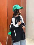 韩国童装潮牌XZ家黑白拼色T恤街舞男童024夏装洋气街舞炸街有调性