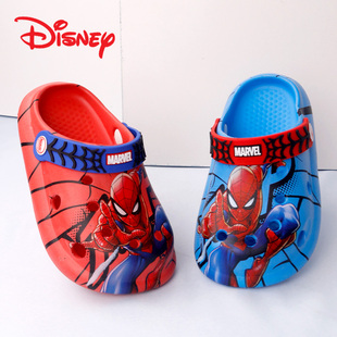 迪士尼夏季儿童凉拖鞋男童，花园洞洞鞋，沙滩鞋可爱蜘蛛侠包头防滑软