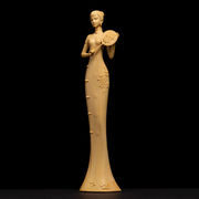 一木代传黄杨木雕实木美女手把，件客厅创意家居装饰雕刻工艺品人物