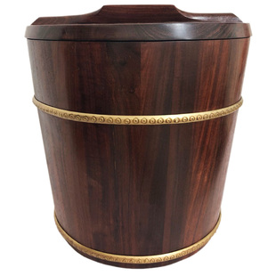 非洲紫檀30斤15kg红木米桶，赞比亚血檀米面桶，榫卯复古传统手工艺