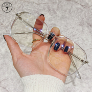 素颜防蓝光抗辐射眼镜框架女韩版潮近视眼镜透明显脸小护目平光镜