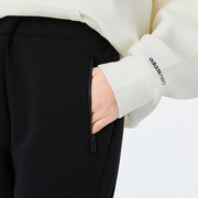 阿迪达斯加绒裤子女，冬季显瘦长裤黑色，加厚运动裤女卫裤gr3741