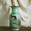 美式欧式复古孔雀花瓶陶瓷，家用桌面插花干花花瓶家居装饰品摆件