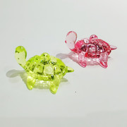 仿真小乌龟摆件小孩亚克力塑料玩具儿童过家家动物模型电玩城宝石