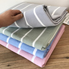 简约条纹老粗布床单纯棉麻全棉单人纯色床单单件枕套1.5米1.8米床