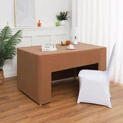 酒店会议办公桌布墨绿色，台呢布料厚复合长方形尼桌布台套桌套
