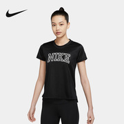 NIKE耐克女款短袖DRI-FIT SWOOSH夏季速干运动跑步T恤DQ6372-010