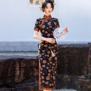 老上海年轻款温婉气质优雅长款旗袍2024年春夏日常可穿连衣裙
