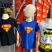 出外贸单夏季男女童短袖T恤DC联名超人男童卡通圆领上衣棉质薄款