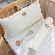 婴儿圆柱枕初生宝宝枕头纯棉，刺绣华夫格，新生儿安抚枕孕妇宝妈靠枕