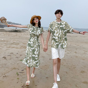 沙滩裙旅拍情侣装夏装巴厘岛气质海边度假长裙波西米亚连衣裙