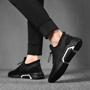 男鞋2024夏季板鞋男韩版潮流，英伦单鞋黑色运动休闲鞋运动鞋