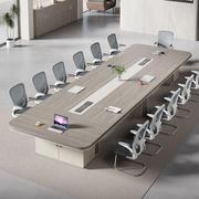 简约现代办公家具办公桌板式长方形大型会议桌长桌洽谈桌椅组合