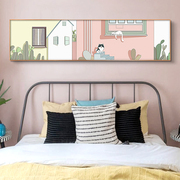 极速卧室床头温馨装饰画横幅客厅沙发背景墙北欧风格挂画抽象简约