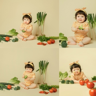儿童摄影服装蔬菜造型百日照主题宝宝百天照周岁照拍照服饰