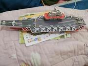 儿童玩具拼装军事模型航母立体拼图，战舰军舰船礼物辽宁号科考船