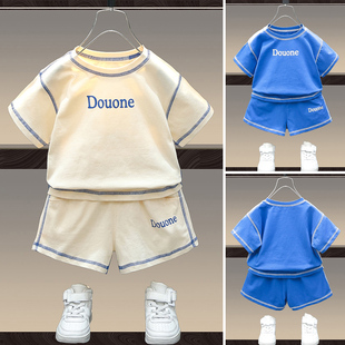 男宝宝夏装套装1-3岁儿童装，4小童痞帅短袖男童运动两件套2024