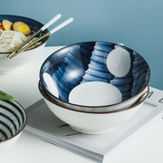 日式复古陶瓷面碗螺蛳粉碗家用拉面碗汤碗釉下彩斗笠碗微波炉餐具
