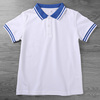儿童校服班服小学生园服夏装短袖，t恤男童，女童polo衫蓝领宝宝上装
