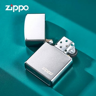 zippo打火机正版，美国205经典铬磨砂芝宝创意，男士礼盒煤油