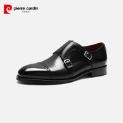 Pierre Cardin/皮尔卡丹男鞋三接头正装皮鞋真皮搭扣孟克鞋