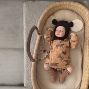欧美新生儿衣服婴儿包屁衣男女孩，纯棉a类，长袖三角哈衣0-3个月宝宝