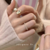 suzyacckr珍珠锆石开口戒指，2022年潮小众，设计高级感食指戒女