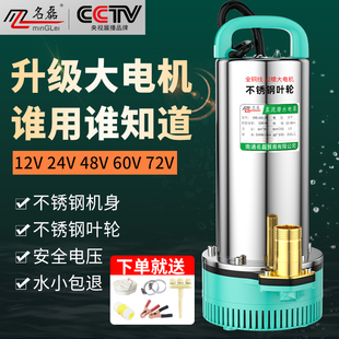 直流潜水泵12v24v48v60v72伏家用电瓶，电动车专用抽水泵小型灌溉机