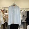 十三行女装2024春装法式泡泡袖衬衫女白色宽松衬衣高级感防晒上衣