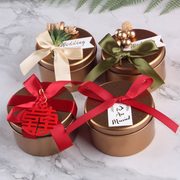 森系喜糖盒子欧式金色铁盒，结婚成品婚礼糖果包装空盒创意伴手礼