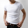 夏季男士t恤短袖 纯色修身紧身弹力韩版纯棉潮T桖半袖打底衫体恤
