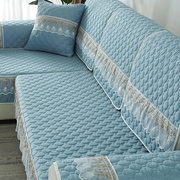 纯色欧式沙发垫罩四季通q用坐垫布艺现代简约防滑123组合沙发盖巾