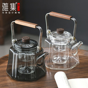 雅集茶具映景提梁壶玻璃，茶壶大容量煮茶蒸茶器耐高温烧水可电陶炉