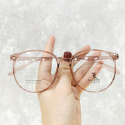韩国超轻大脸眼镜框女款复古大圆，框眼镜架显瘦素颜tr90休闲超大框