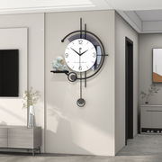 现代简约钟表客厅个性，创意时钟高级感挂墙，摆件家居装饰置物架挂钟