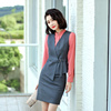yzh8007职业女装套装商务正装，工作服条纹套裙衬衫，马甲裙一件