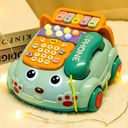 儿童电话机玩具0-1-3岁婴儿打地鼠故事模拟钢琴音乐拖绳电话
