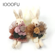 韩国布艺可爱兔子胸针甜美文艺花朵胸花森系布艺胸针外套别针配饰