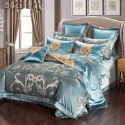 家纺欧式贡缎提花四件套床上用品床上六八十多件套美式床品
