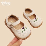 女宝宝鞋子1一3岁春秋季婴儿学步鞋软底，公主鞋单鞋女小童皮鞋