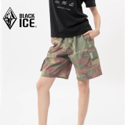 黑冰f2803夏季户外运动迷彩女，款工装短裤，多口袋高腰休闲五分裤子