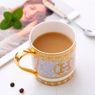 英伦高档骨瓷马克杯奢华出口欧式咖啡杯杯子下午茶，红茶杯陶瓷水杯