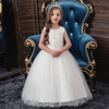 亚马逊货源长款儿童礼服，公主裙花童，婚纱晚礼服女童钢琴表演服