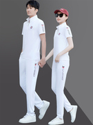 阿迪达运动套装夏季韩版男女情侣运动装两件套短袖薄款休闲运动服