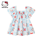 Hello Kitty童装女童短袖上衣夏款纯棉短袖T恤上衣娃娃衫