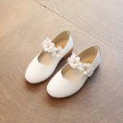 女童单鞋白色皮鞋公主鞋小女孩，鞋子2024春秋儿童女演出儿童鞋软底